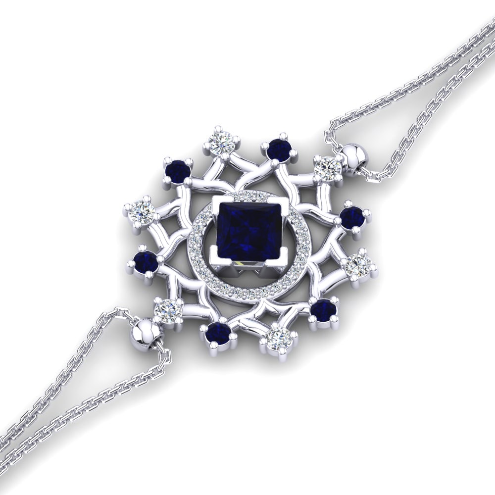 Weißgold 750 Saphir Damen armband Houri