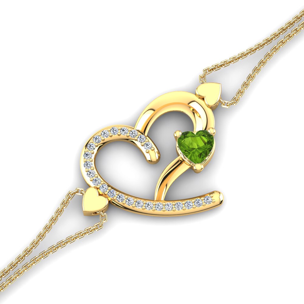 18ct Yellow Gold Peridot Women's Bracelet Ladan