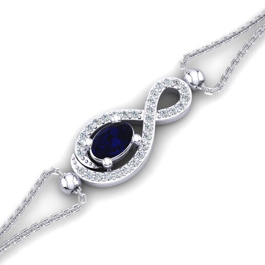 Bracelet Negeen 950 Palladium & Sapphire (Lab Created) & Diamond