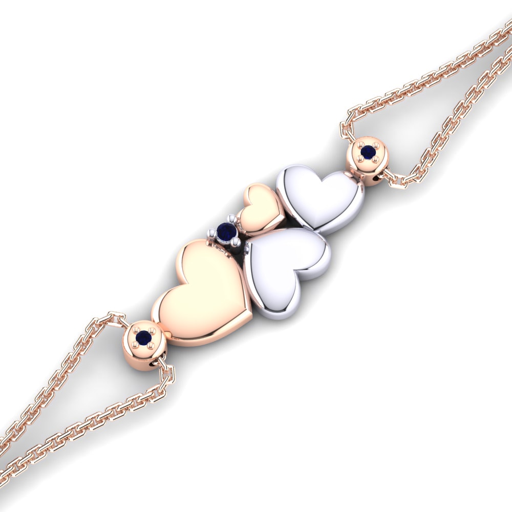 9ct Rose & White Gold Sapphire Women's Bracelet Sorin