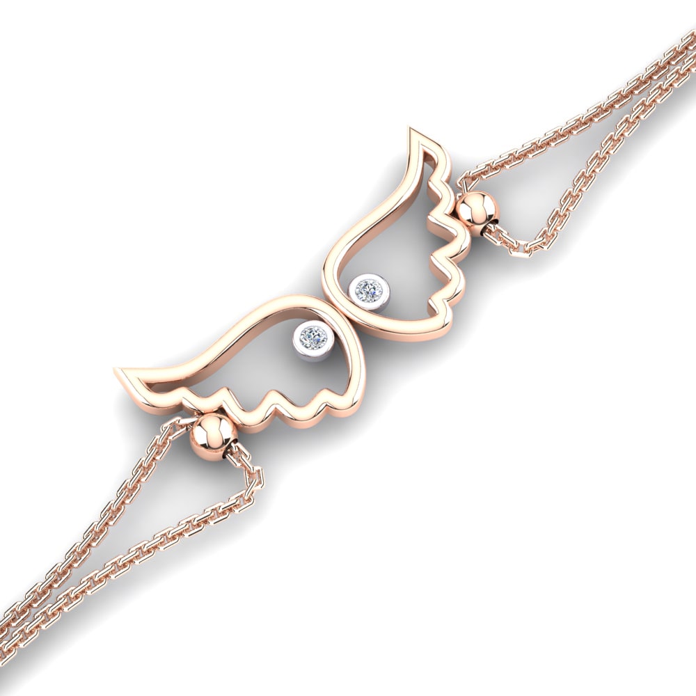 9ct Rose & White Gold White sapphire Women's Bracelet Talvella