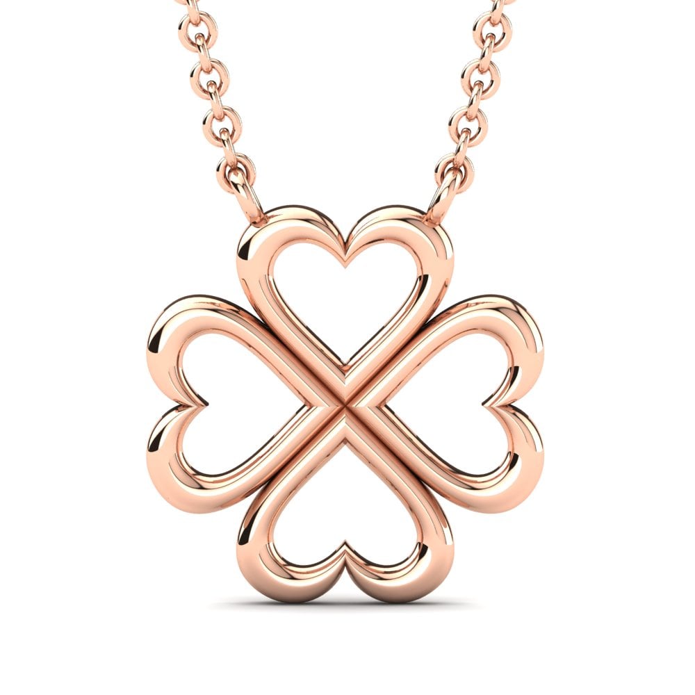 18k Rose Gold Necklace Clover