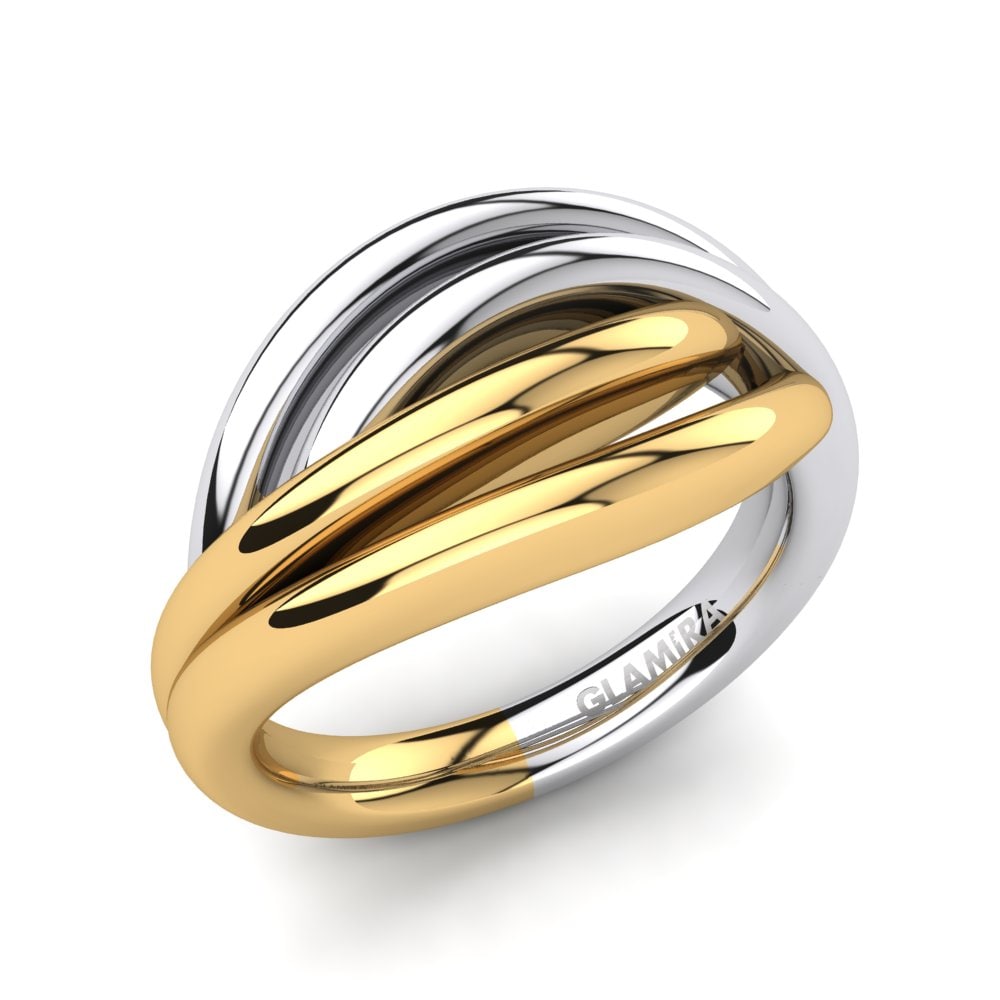 18k White & Yellow Gold Ring Tangan