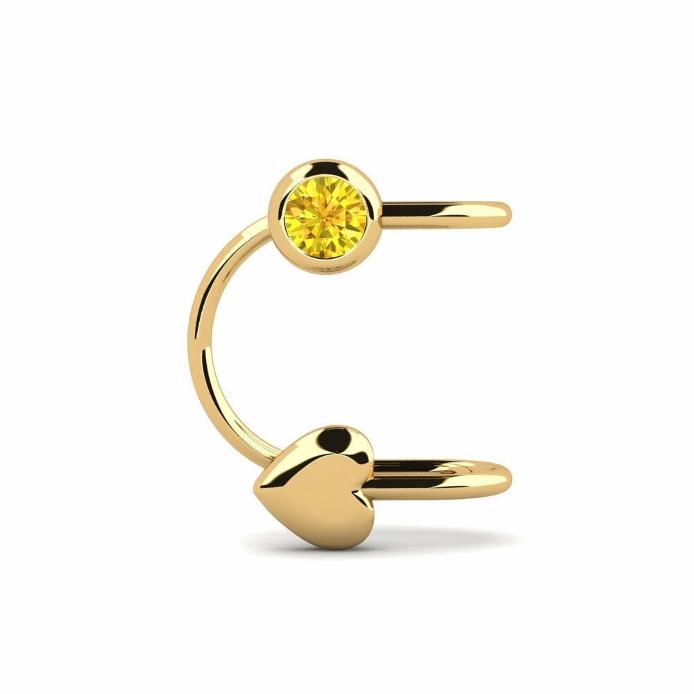 Brazalete de oreja Ear Cuffs Pendientes Aara Oro Amarillo 375 Zafiro amarillo