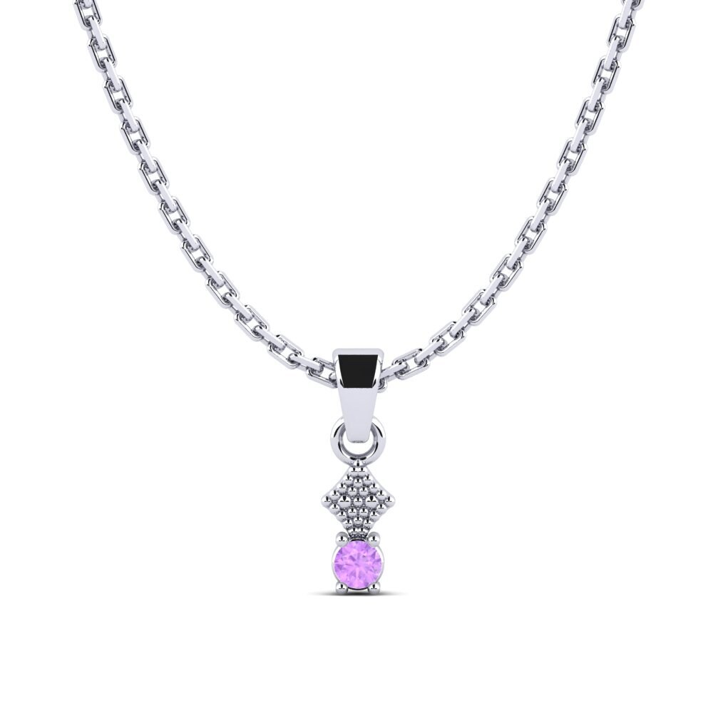 Plata 925 Amatista Colgante de Mujer Abariss