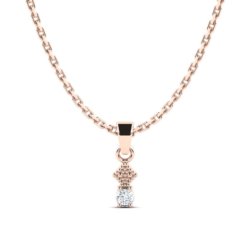 18k Oro Rosa Diamante Colgante de Mujer Abariss