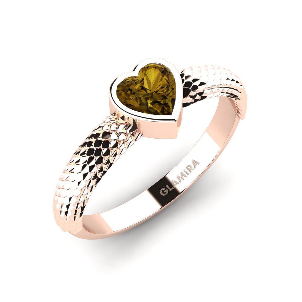 Rotgold 750 Brauner Zirkon Damenring Abbacy