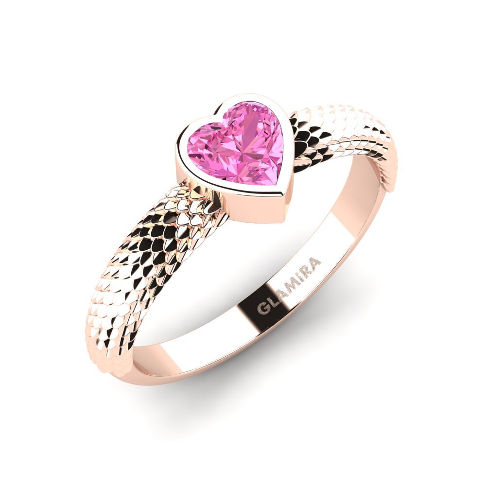 Rotgold 750 Rosa Topas Damenring Abbacy