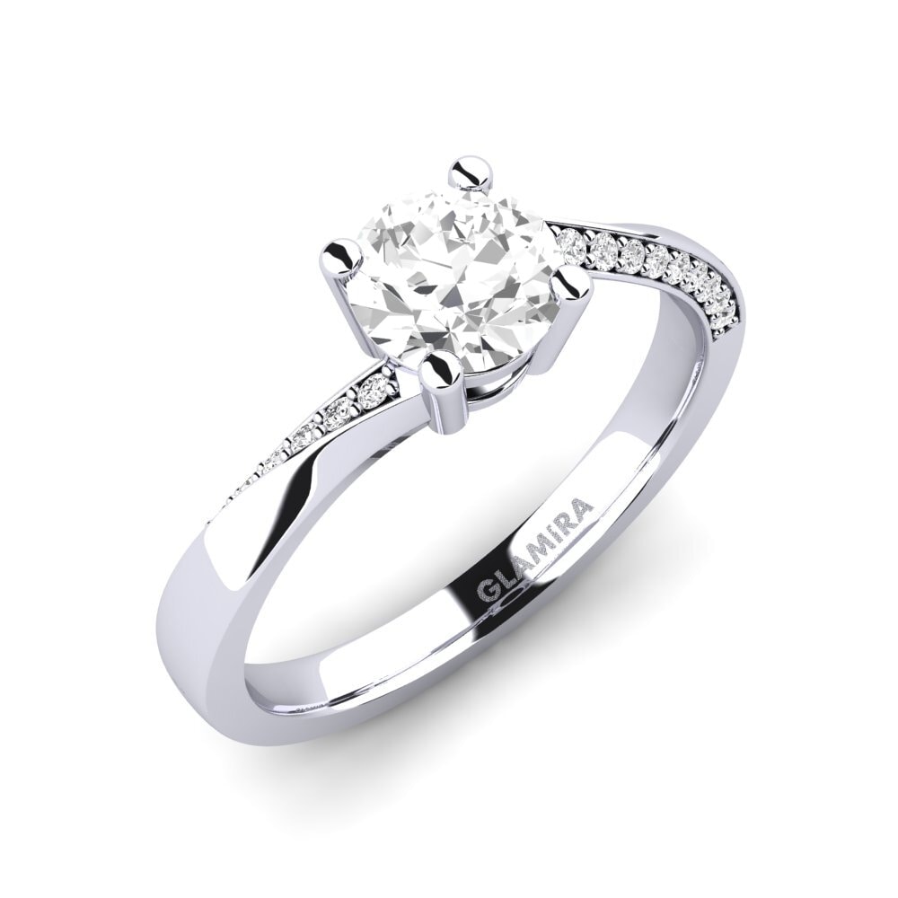 950 Platinum White sapphire Engagement Ring Abella 0.8 crt
