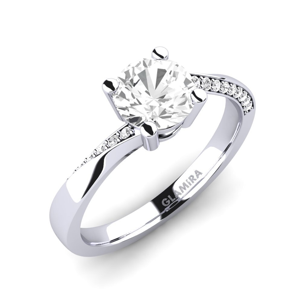 White sapphire Engagement Ring Abella 1.0 crt