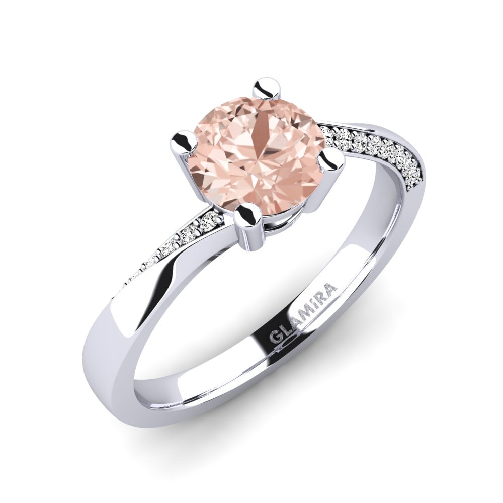 Weißgold 585 Morganit Verlobungsring Abella 1.0 crt