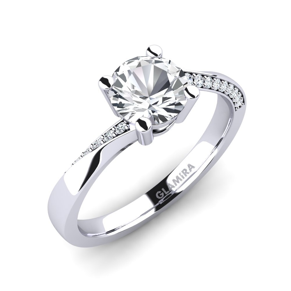 White Zircon Engagement Ring Abella 1.0 crt