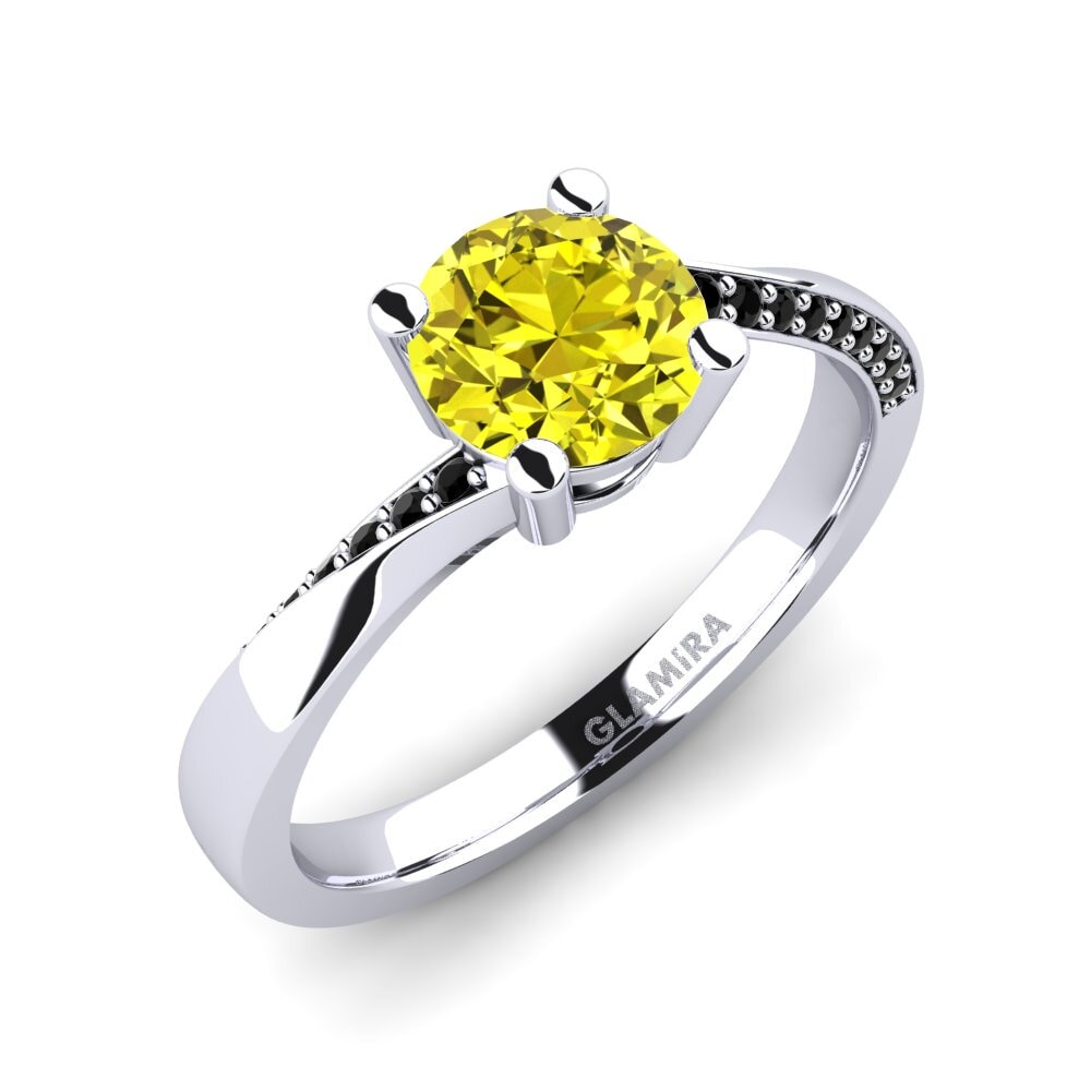 18k Oro Blanco Anillo de compromiso Abella 1.0 crt
