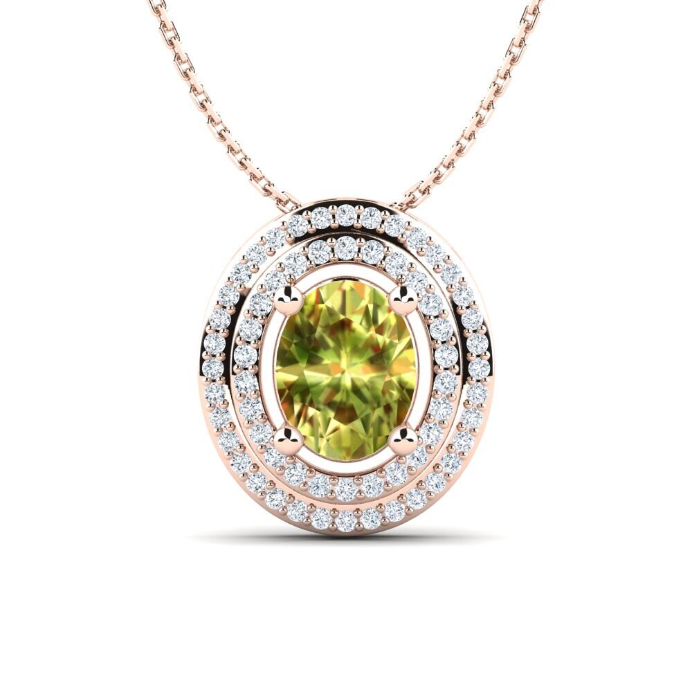 9k Rose Gold Sultan Stone Women's Pendant Abellone