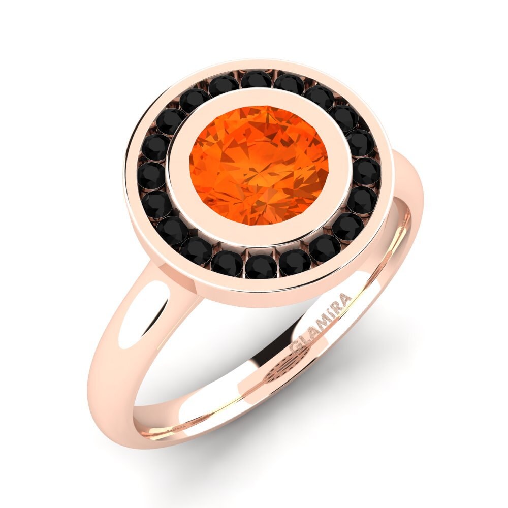 14ct Rose Gold Fire Opal Engagement Ring Abigail