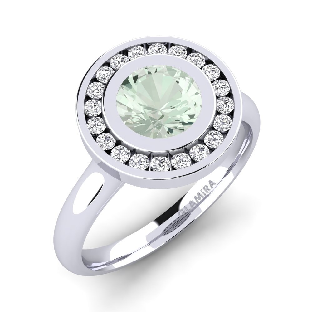 Green Amethyst Engagement Ring Abigail