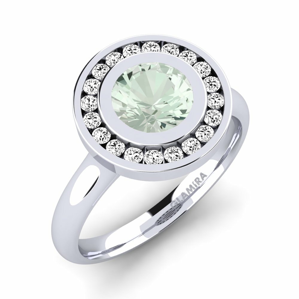 Green Amethyst Diamonds Ring Abigail
