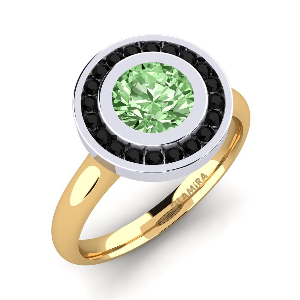 18k Oro Amarillo & Blanco Anillo de compromiso Abigail