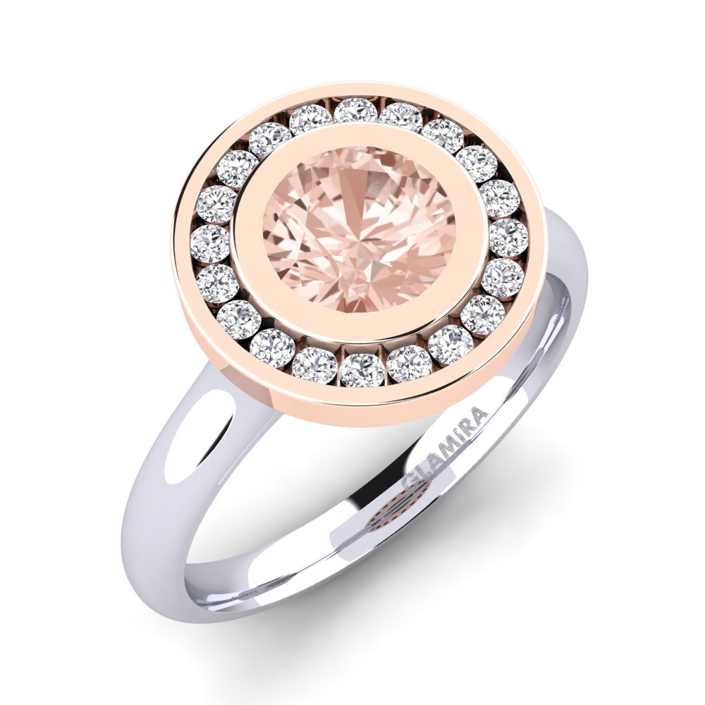 18ct White & Rose Gold Morganite Engagement Ring Abigail