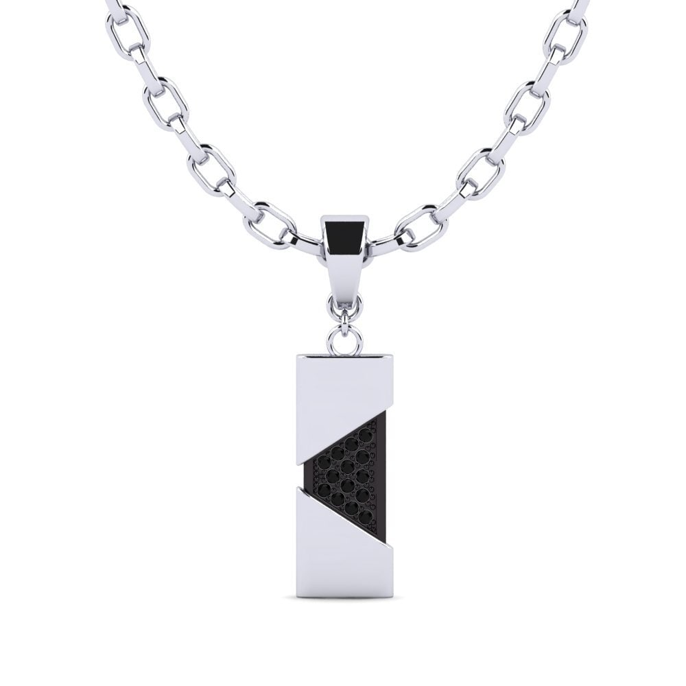 Ouro Branco 18K Pingente masculino Abishag