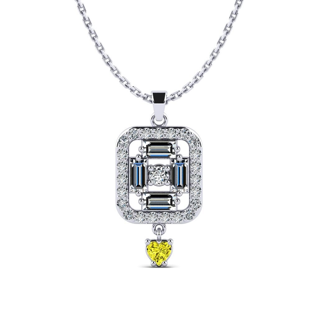 Diamante Amarillo Colgante de Mujer Ablahat