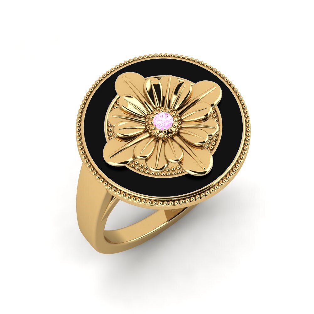 Or Jaune 14k Saphir Rose Bague Ablatifa