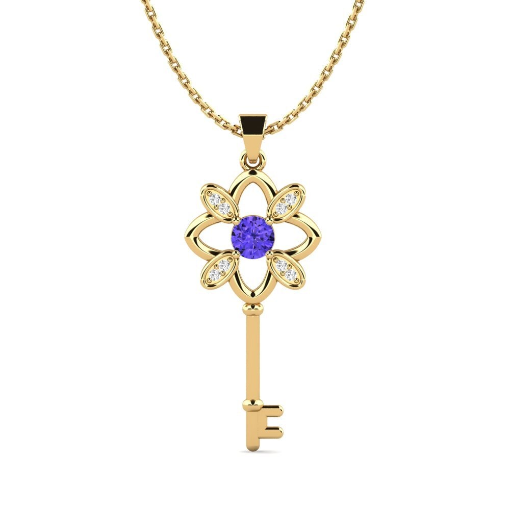 Gelbgold 585 Tansanit Damen anhänger Abner