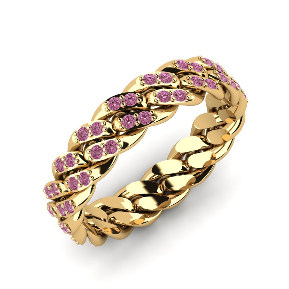 Or Jaune 14k Grenat de Rhodolite Bague Abode