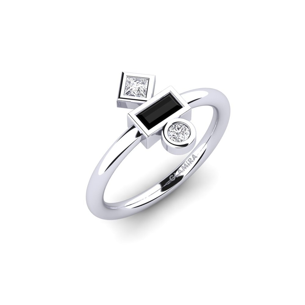 950 Palladium Black Diamond Knuckle Ring Abrial