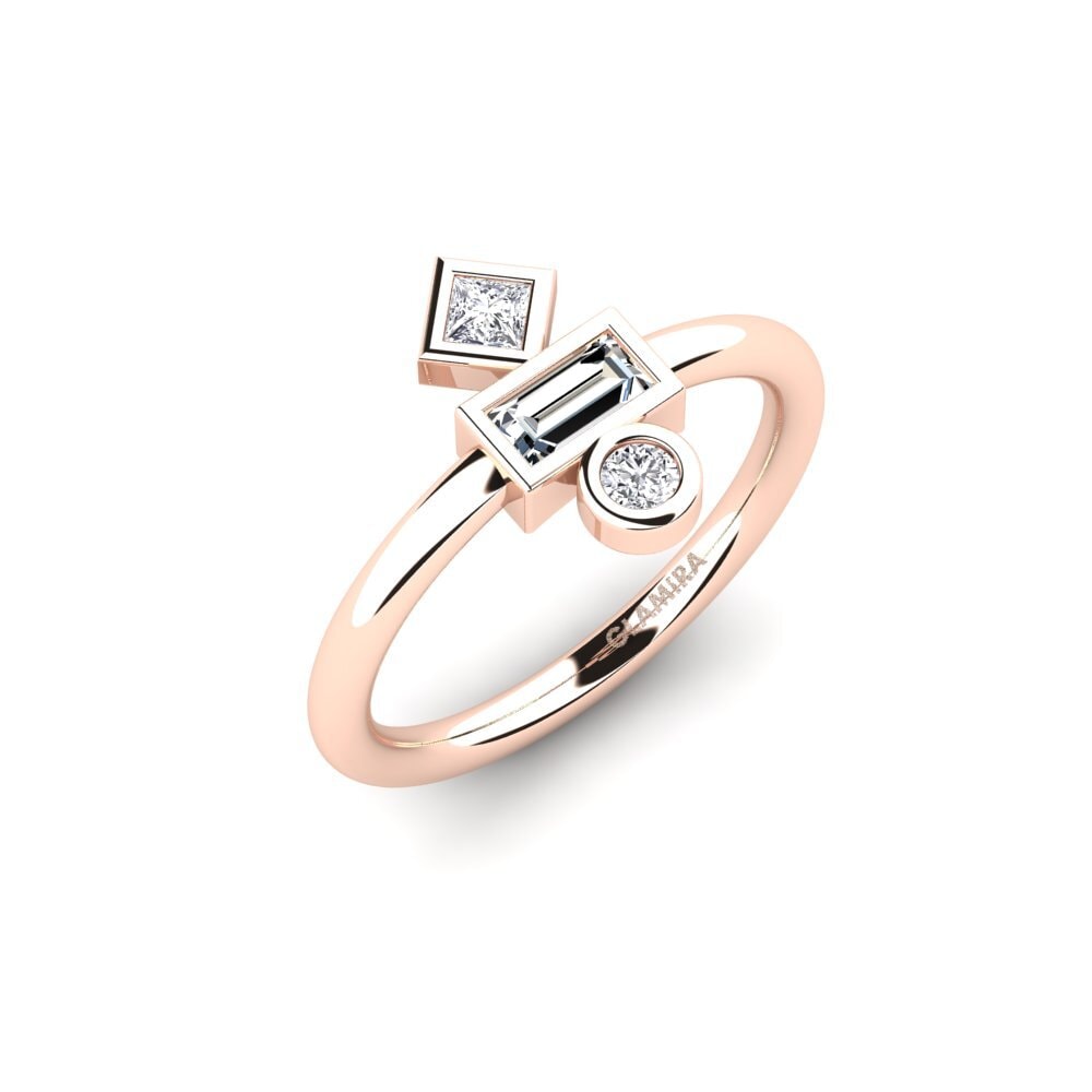 14ct Rose Gold Zirconia Knuckle Ring Abrial