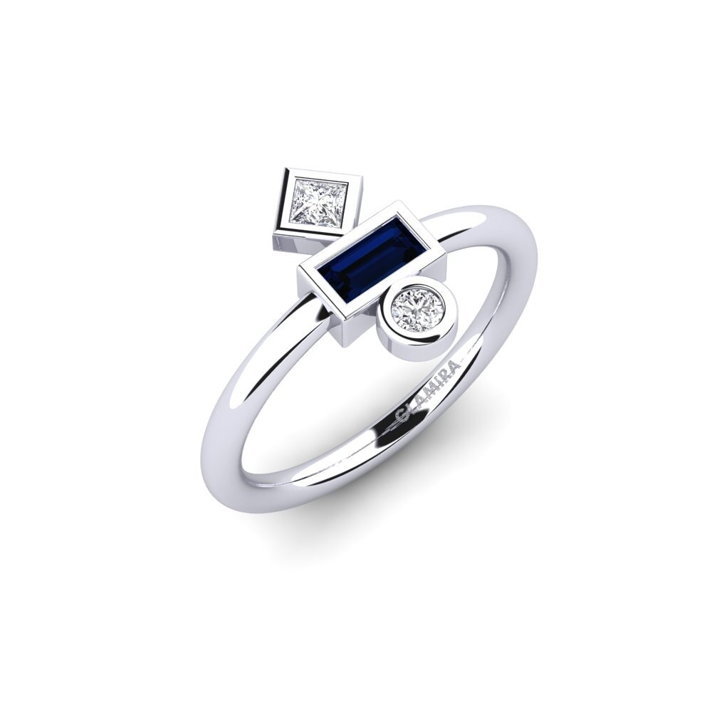 950 Palladium Sapphire Knuckle Ring Abrial