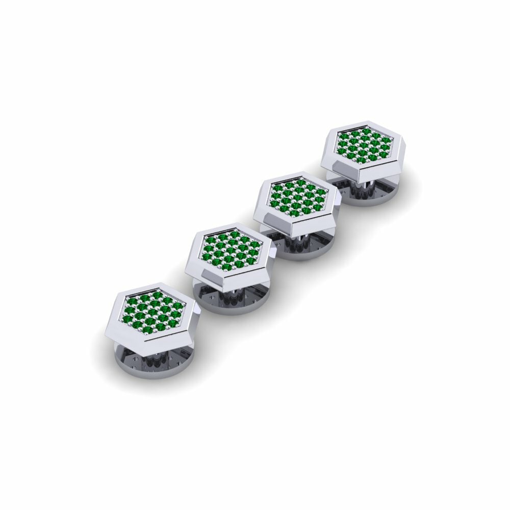 Green Zirconia Tuxedo 4 Studs Abruka