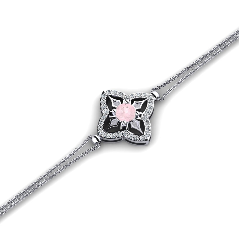 White Silver Rose Quartz Women's Bracelet Abysse