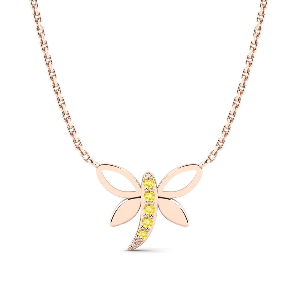 14ct Rose Gold Yellow Sapphire Kid's Necklace Academe