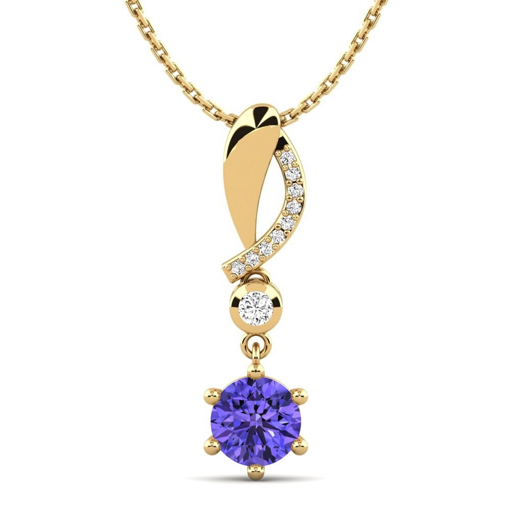 Gelbgold 585 Tansanit Damen anhänger Acalpha