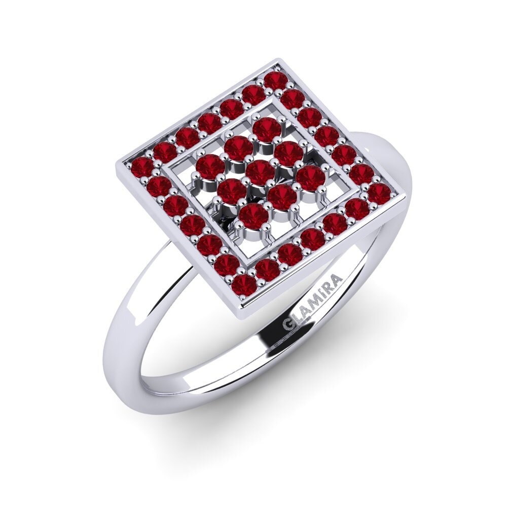 Red Zirconia Engagement Ring Achernar