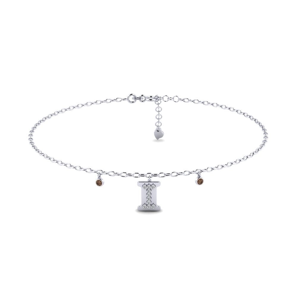 18ct White Gold Smoky Quartz Women's Anklet Achieng