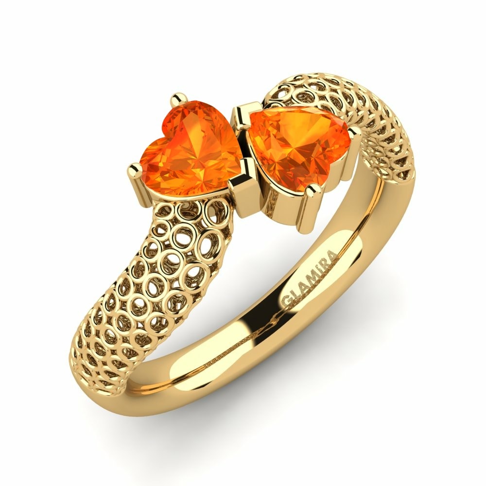 Oranžový safír Zásnubní prsten Aconit