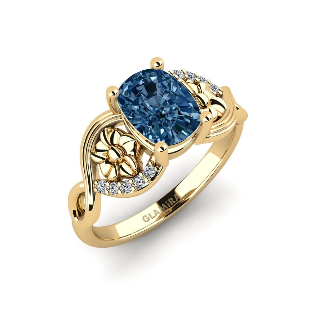 Blue Diamond Engagement Ring Acrog - Cushion