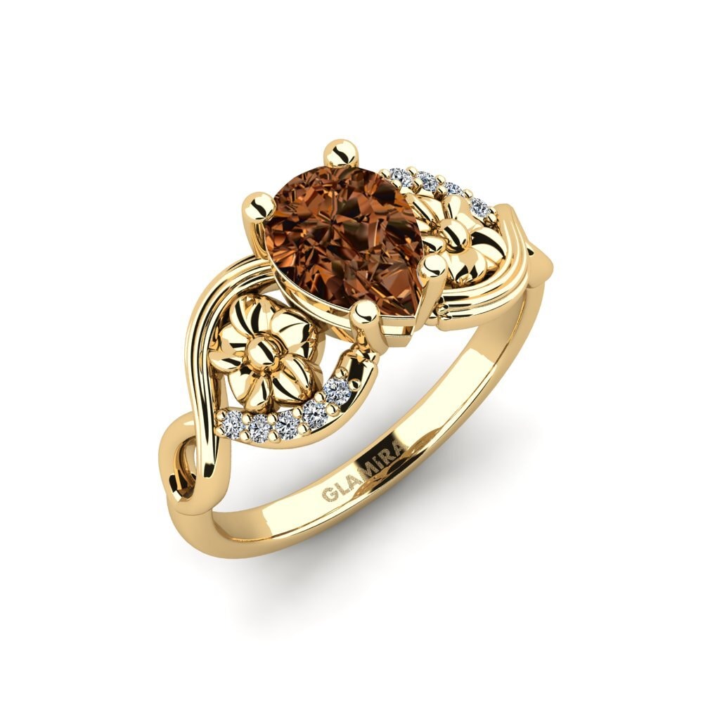 Diamante café Anillo de compromiso Acrog - Pear