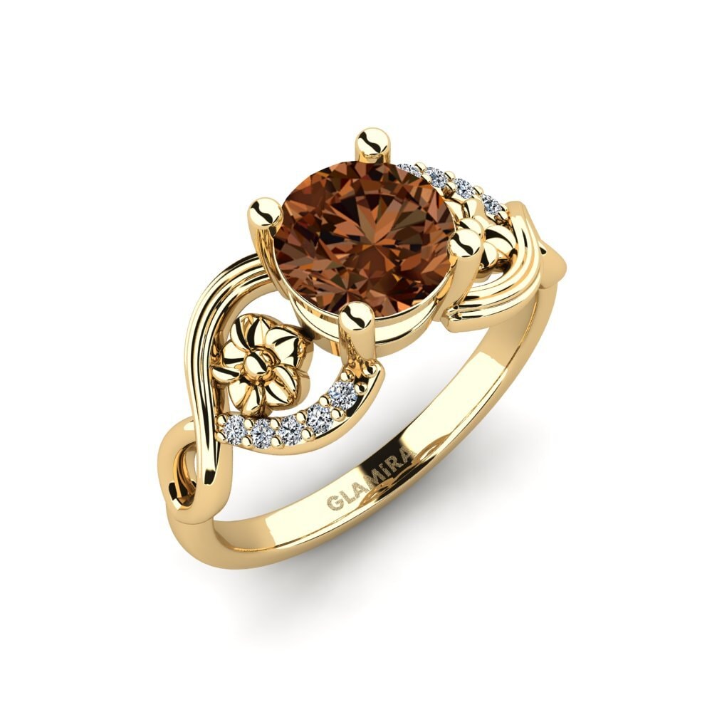 Diamante café Anillo de compromiso Acrog - Round