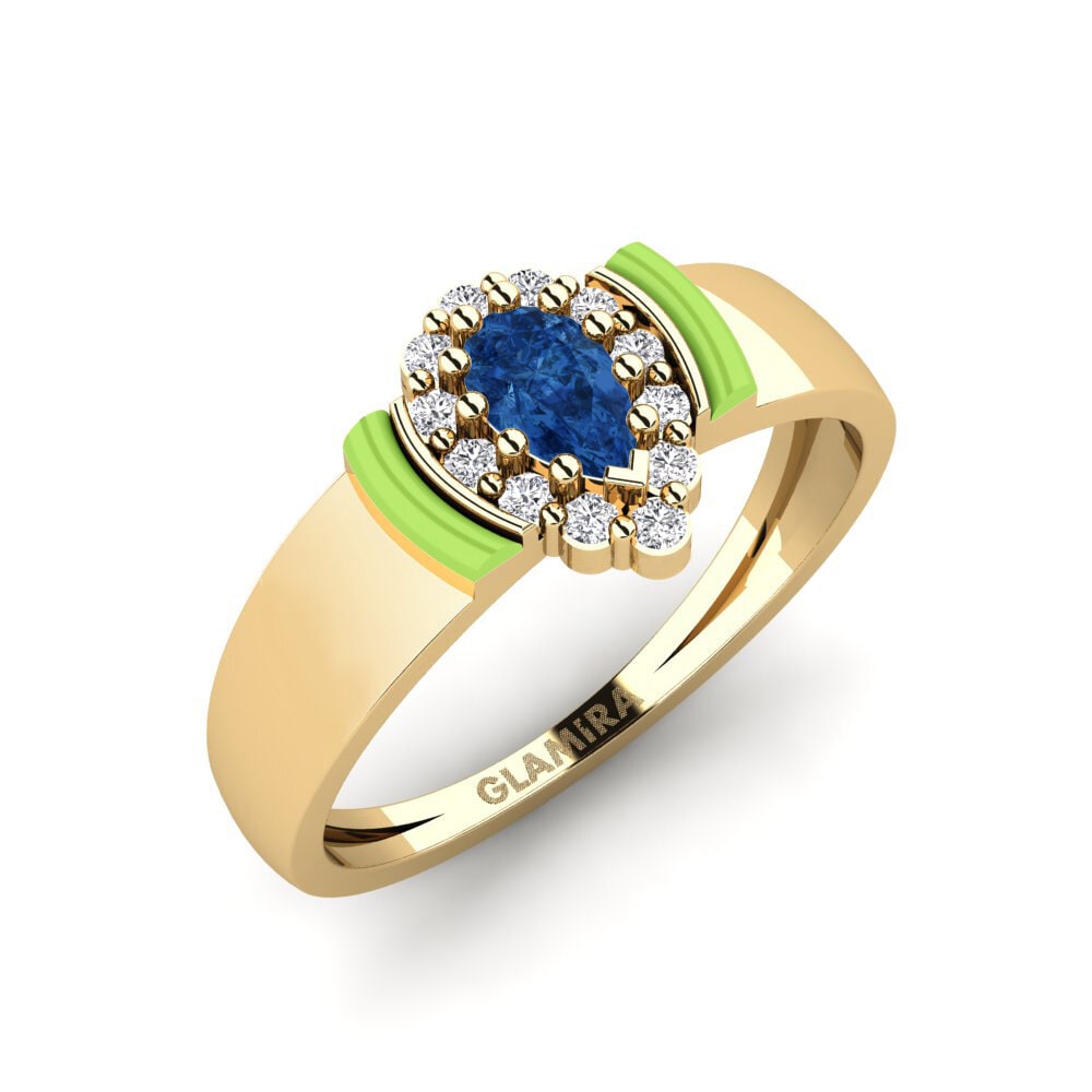 Circonita Azul Oscuro Anillo meñique Acworth
