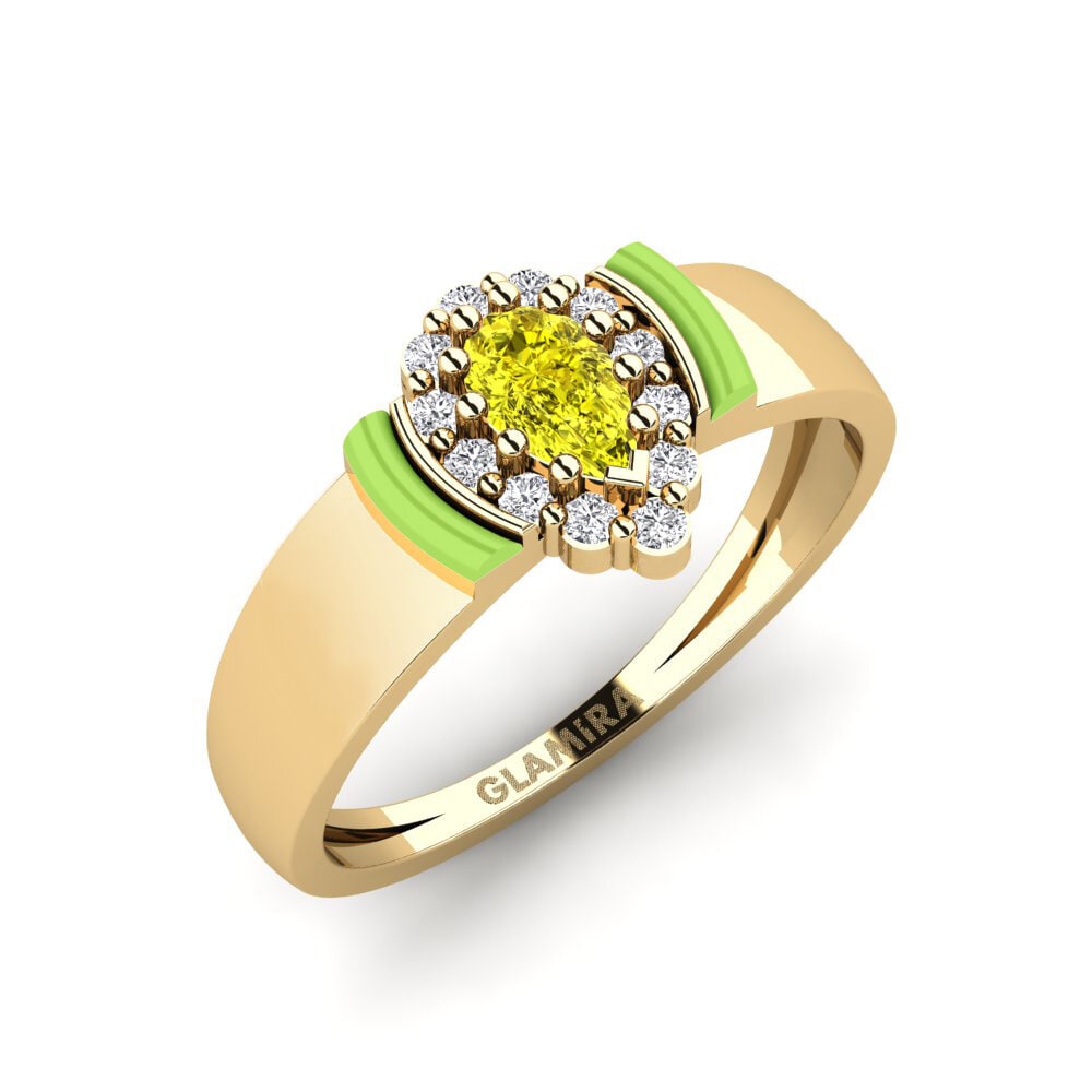 Diamante Amarillo Anillo meñique Acworth