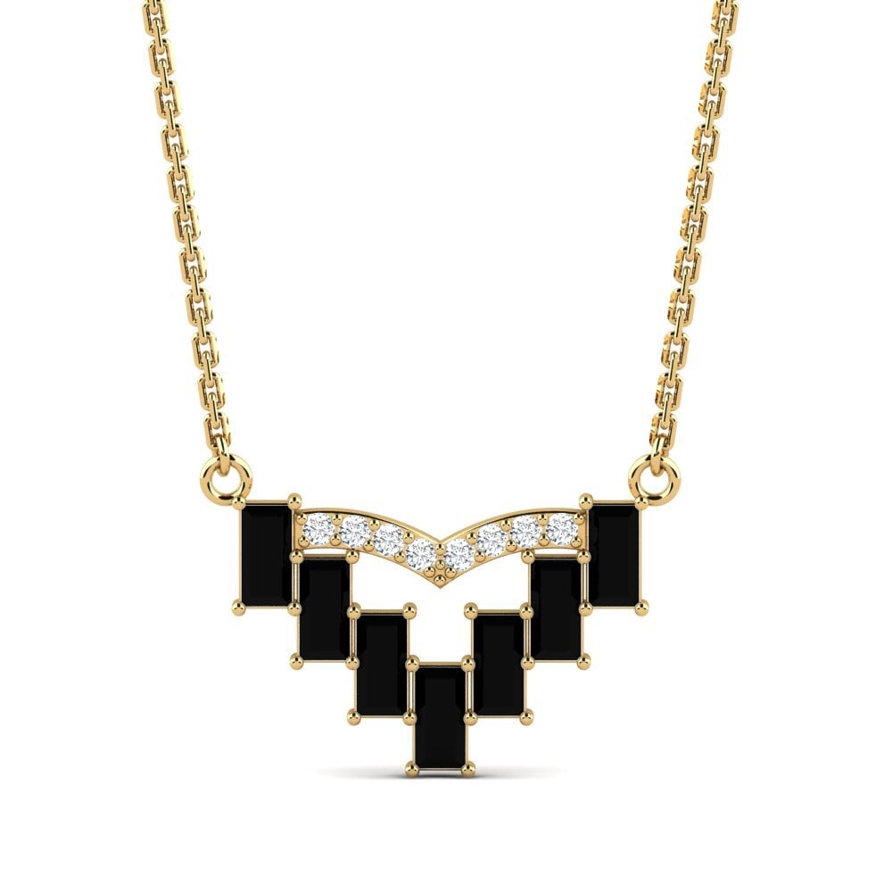 Baguette Black Sapphire Women's Necklace Adagio