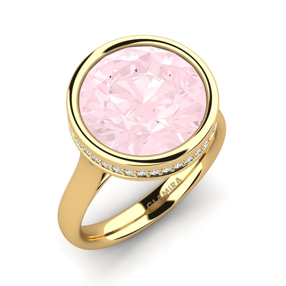 14ct Yellow Gold Rose Quartz Ring Adaliz
