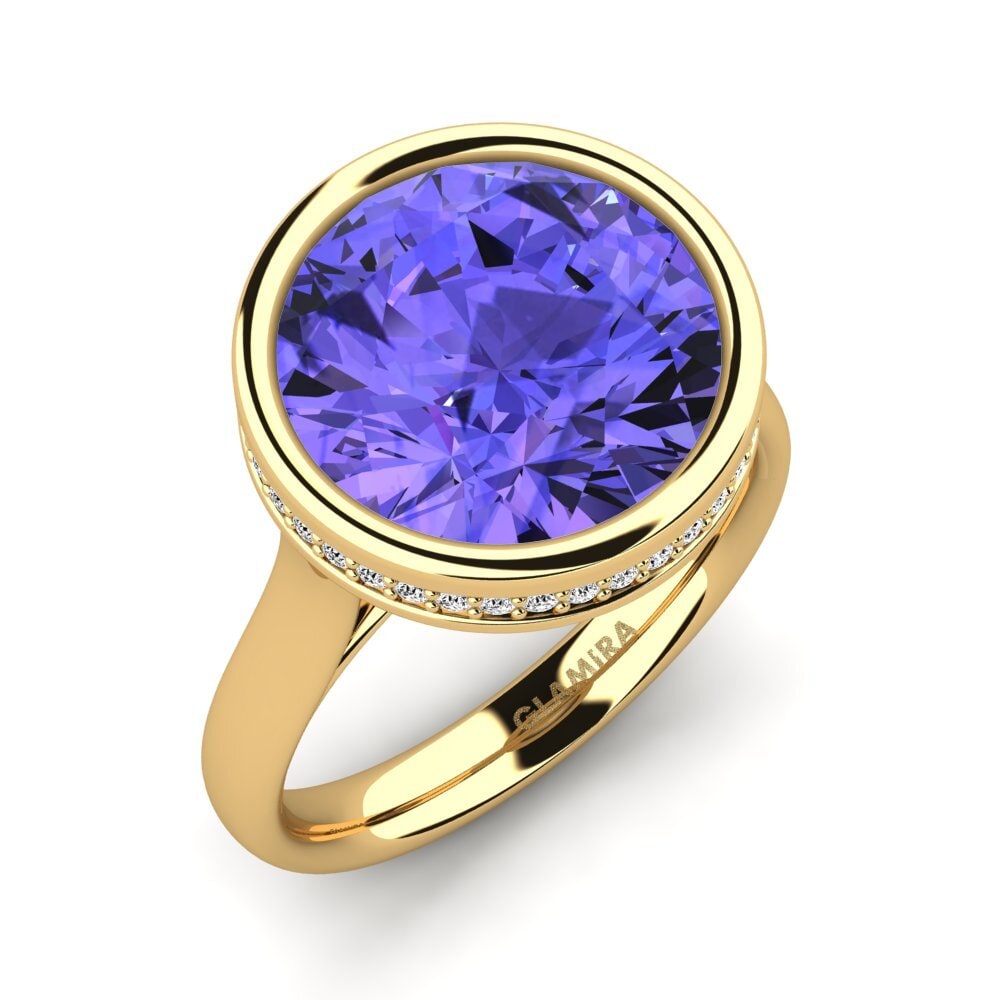 14k Oro Amarillo Tanzanita Anillo Adaliz