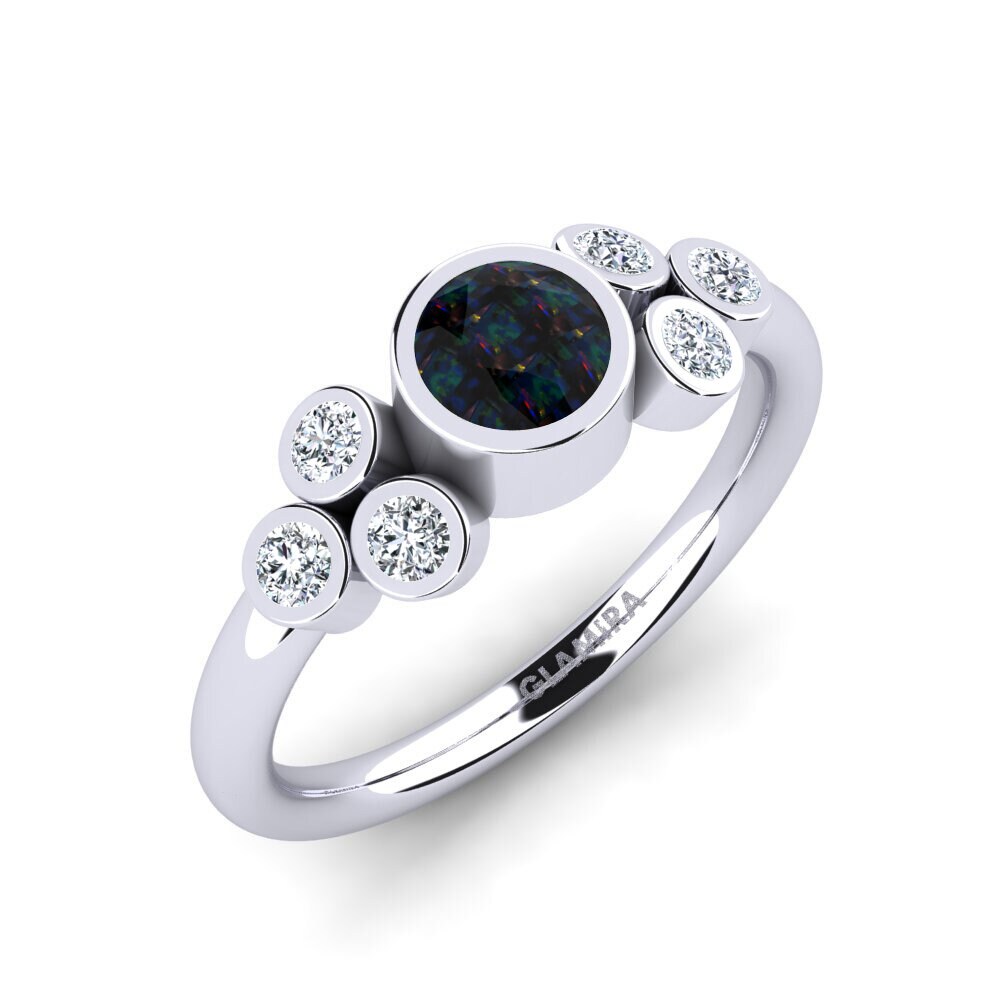 Black Opal Engagement Ring Adamaris