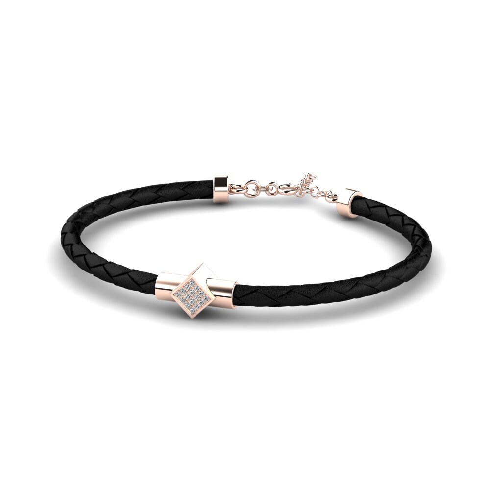 18ct Rose Gold Zirconia Men's Bracelet Adan
