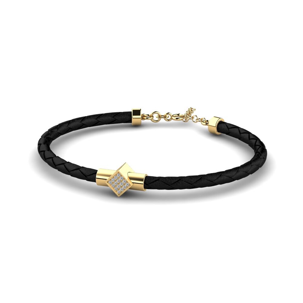 18ct Yellow Gold Zirconia Men's Bracelet Adan