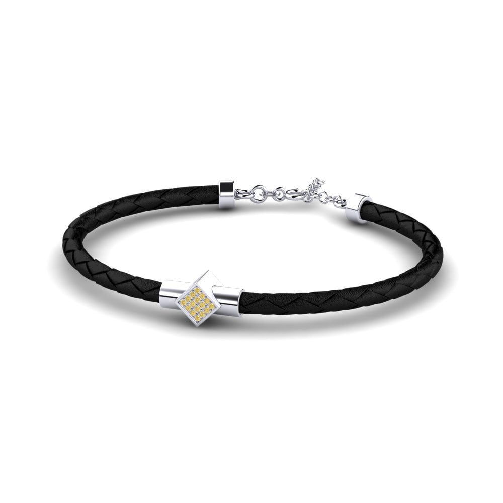 950 Palladium Yellow Diamond Men's Bracelet Adan